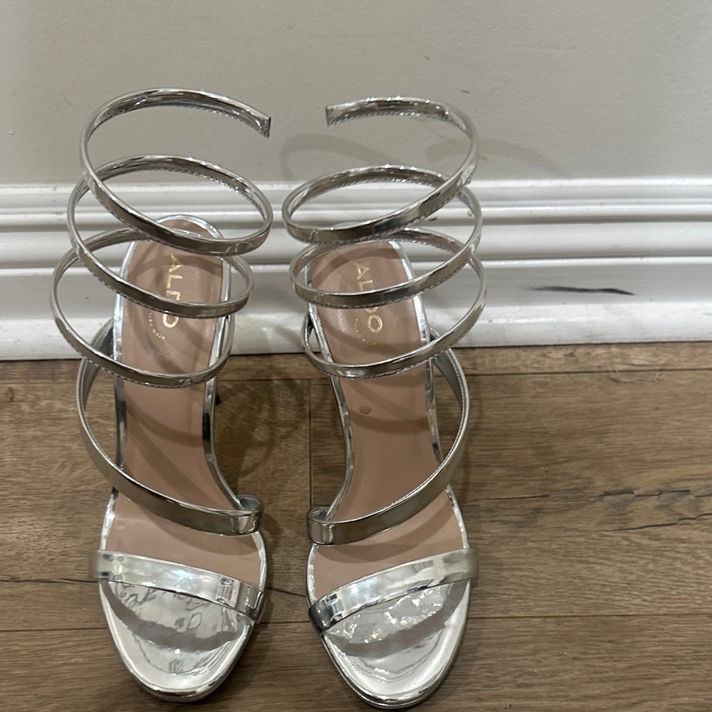 Aldo Metallic Spiral Heels
